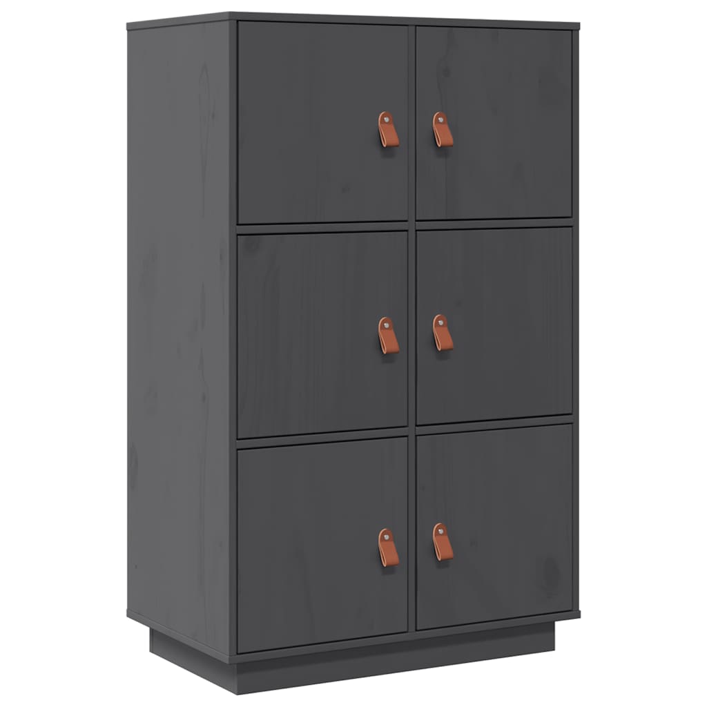 vidaXL Dulap înalt, gri, 67x40x108,5 cm, lemn masiv de pin vidaXL Dulap înalt, gri, 67x40x108,5 cm, lemn masiv de pin