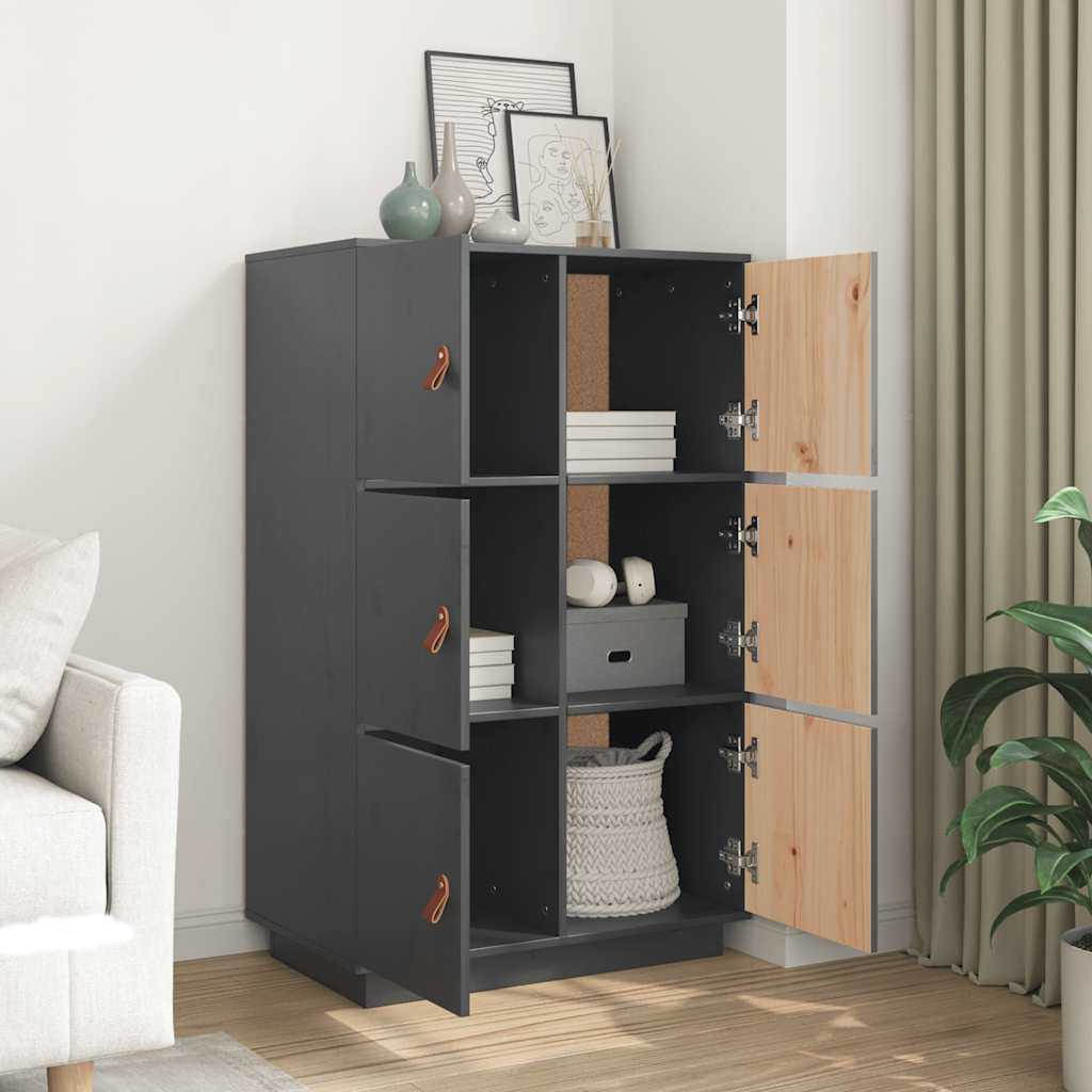 vidaXL Dulap înalt, gri, 67x40x108,5 cm, lemn masiv de pin vidaXL Dulap înalt, gri, 67x40x108,5 cm, lemn masiv de pin