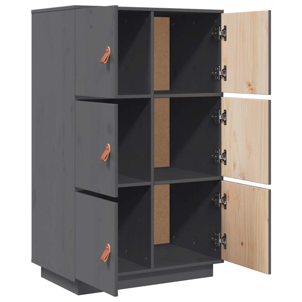 vidaXL Dulap înalt, gri, 67x40x108,5 cm, lemn masiv de pin vidaXL Dulap înalt, gri, 67x40x108,5 cm, lemn masiv de pin