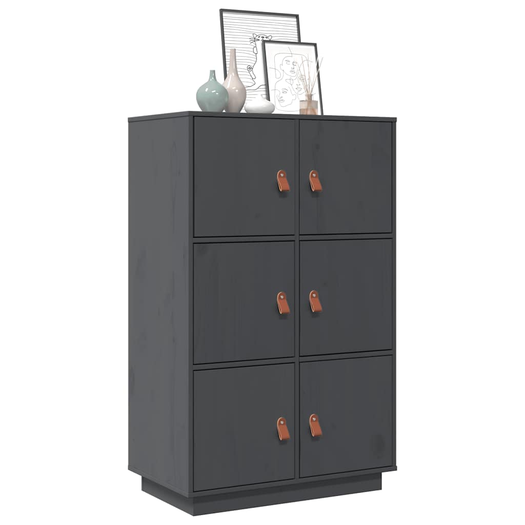 vidaXL Dulap înalt, gri, 67x40x108,5 cm, lemn masiv de pin vidaXL Dulap înalt, gri, 67x40x108,5 cm, lemn masiv de pin