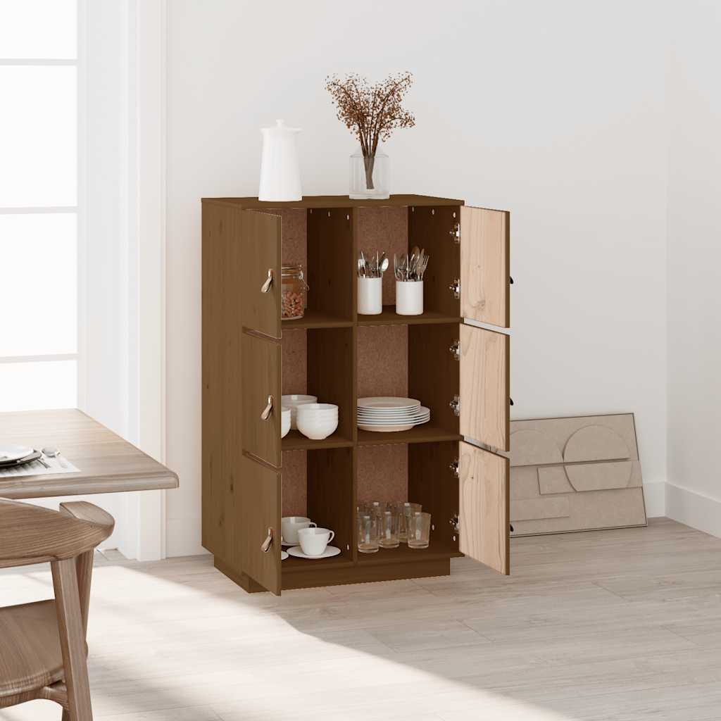 vidaXL Dulap înalt, maro miere, 67x40x108,5 cm, lemn masiv de pin