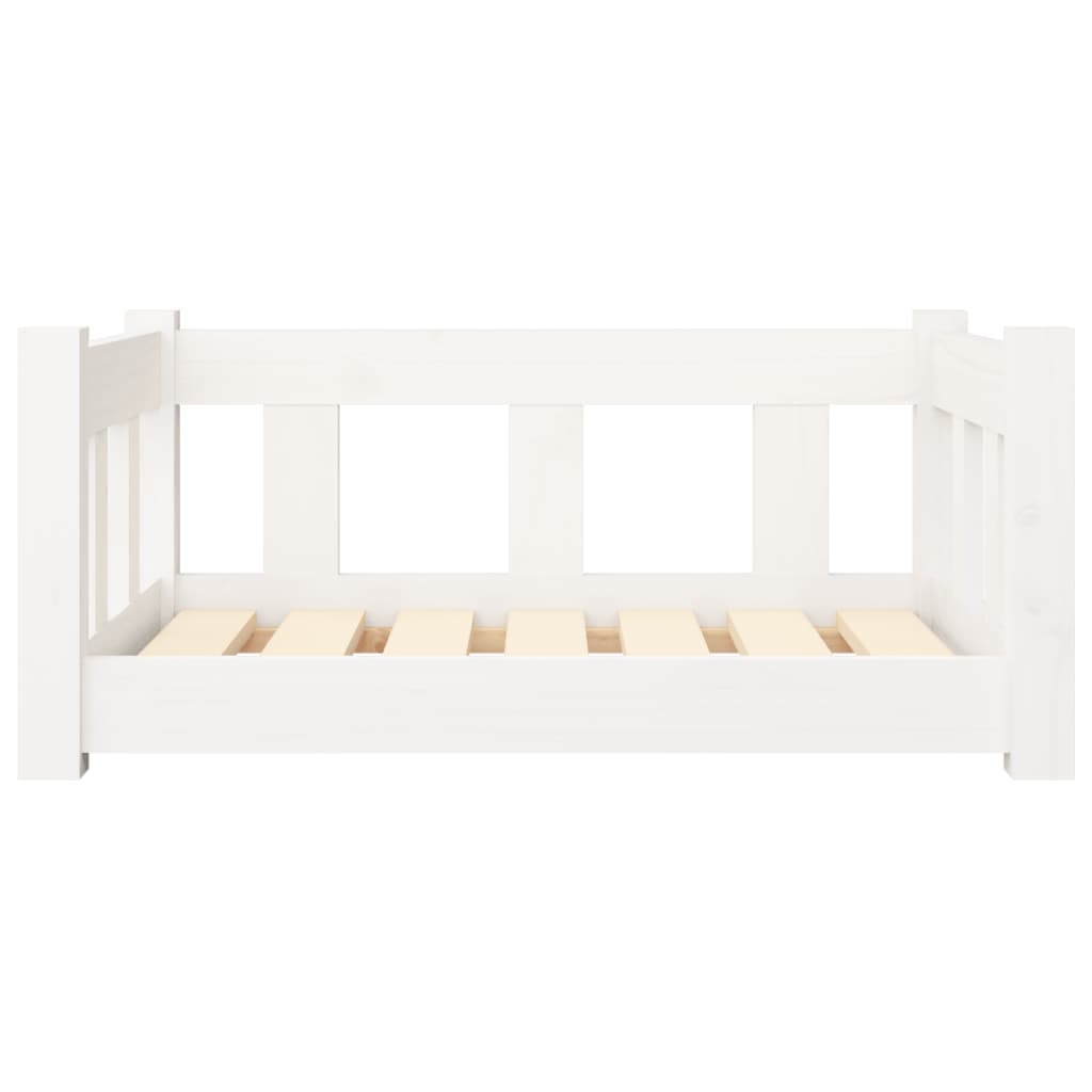 vidaXL Pat pentru câini, alb, 65,5x50,5x28 cm, lemn masiv de pin vidaXL Pat pentru câini, alb, 65,5x50,5x28 cm, lemn masiv de pin
