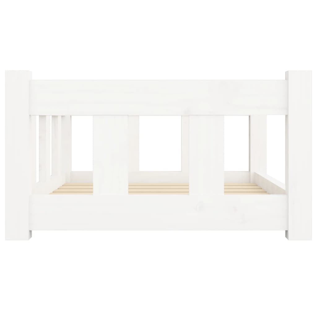 vidaXL Pat pentru câini, alb, 65,5x50,5x28 cm, lemn masiv de pin vidaXL Pat pentru câini, alb, 65,5x50,5x28 cm, lemn masiv de pin