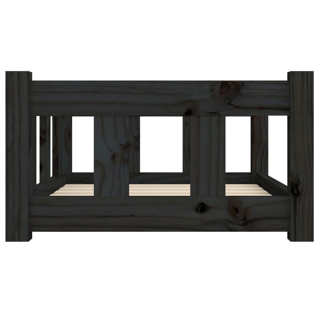 vidaXL Pat pentru câini, negru, 65,5x50,5x28 cm, lemn masiv de pin vidaXL Pat pentru câini, negru, 65,5x50,5x28 cm, lemn masiv de pin