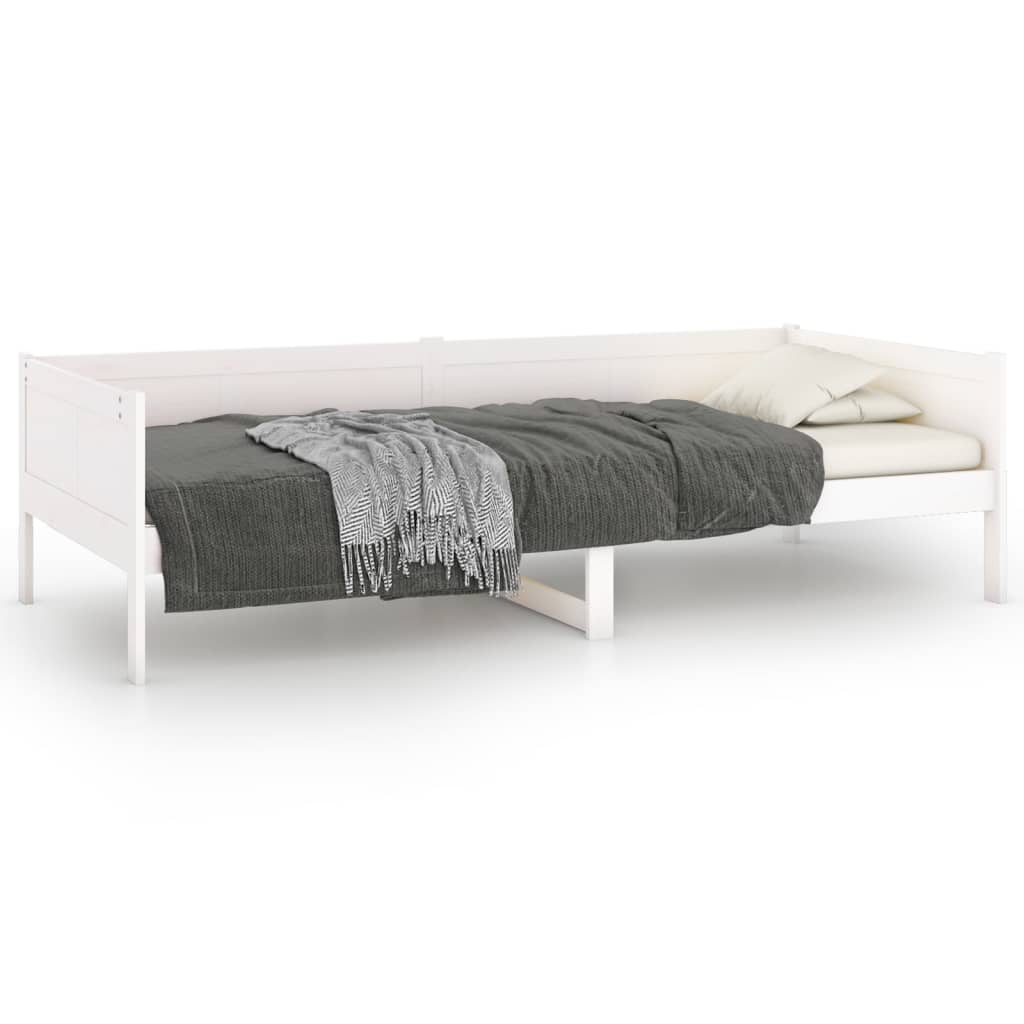 vidaXL Pat de zi, alb, 90x190 cm, lemn masiv de pin