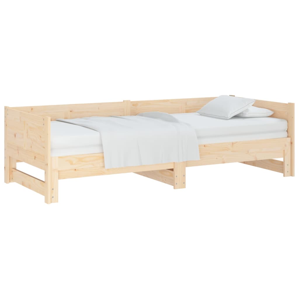 vidaXL Pat extensibil de zi, 2x(90x190) cm, lemn masiv de pin