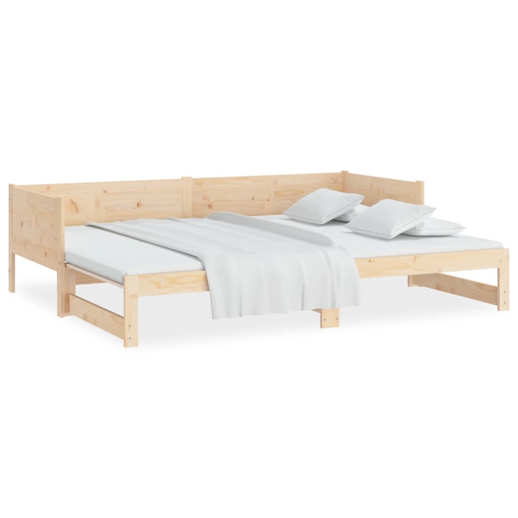 vidaXL Pat extensibil de zi, 2x(90x190) cm, lemn masiv de pin