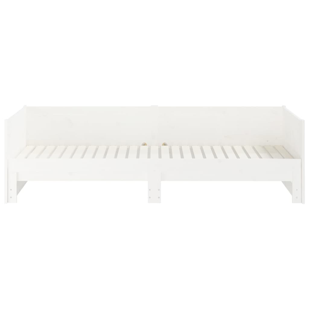 vidaXL Pat extensibil de zi, alb, 2x(90x190) cm, lemn masiv de pin vidaXL Pat extensibil de zi, alb, 2x(90x190) cm, lemn masiv de pin