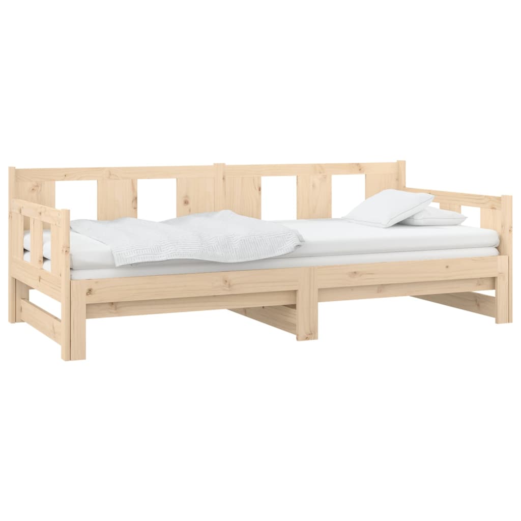 vidaXL Pat extensibil de zi, 2x(90x200) cm, lemn masiv de pin