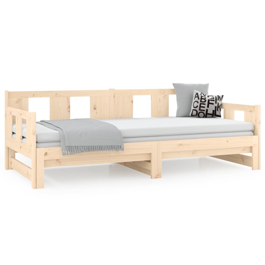 vidaXL Pat extensibil de zi, 2x(90x200) cm, lemn masiv de pin