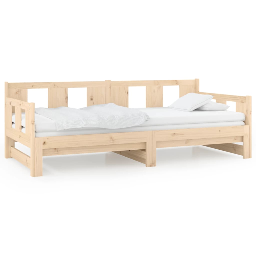 vidaXL Pat extensibil de zi, 2x(90x190) cm, lemn masiv de pin