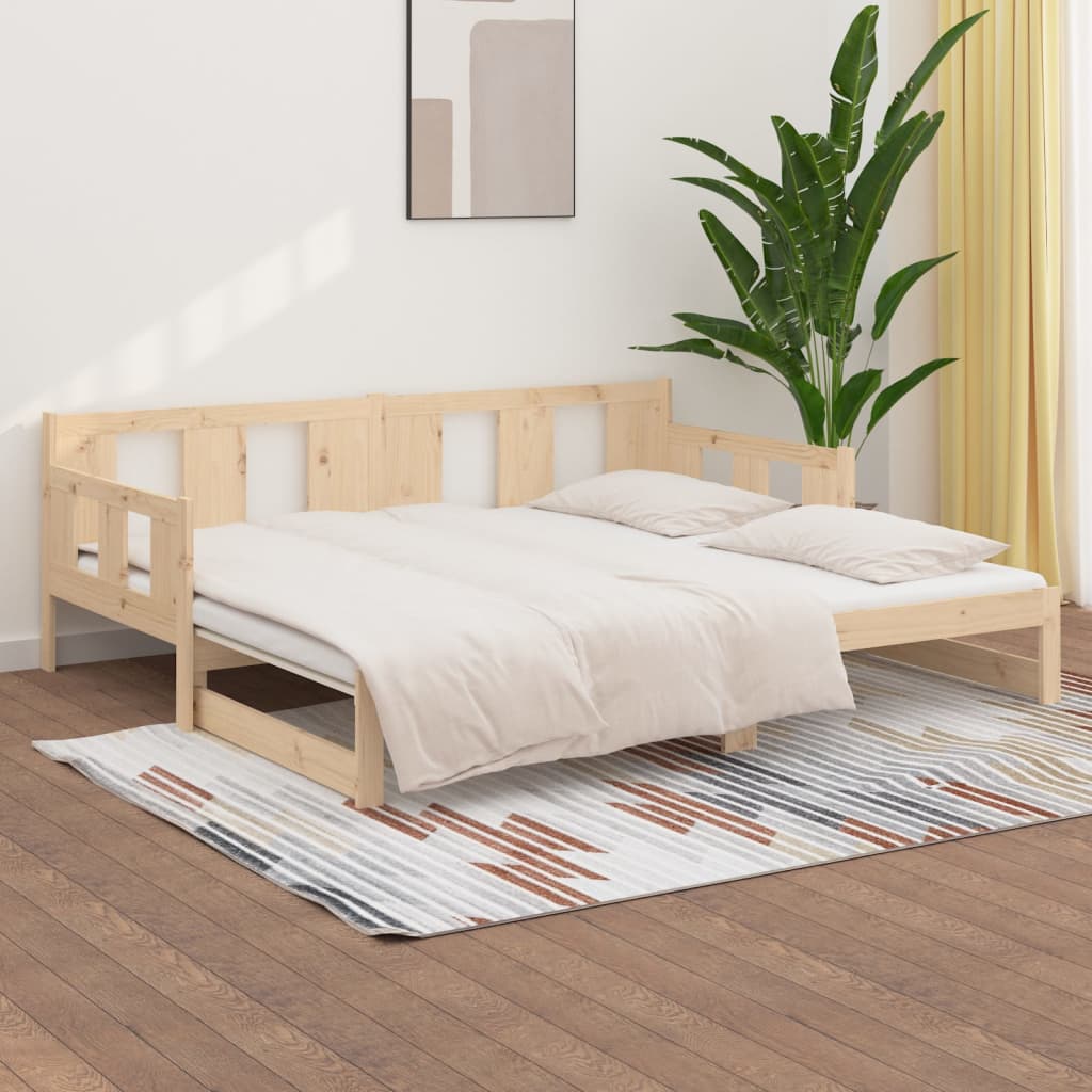vidaXL Pat extensibil de zi, 2x(90x190) cm, lemn masiv de pin