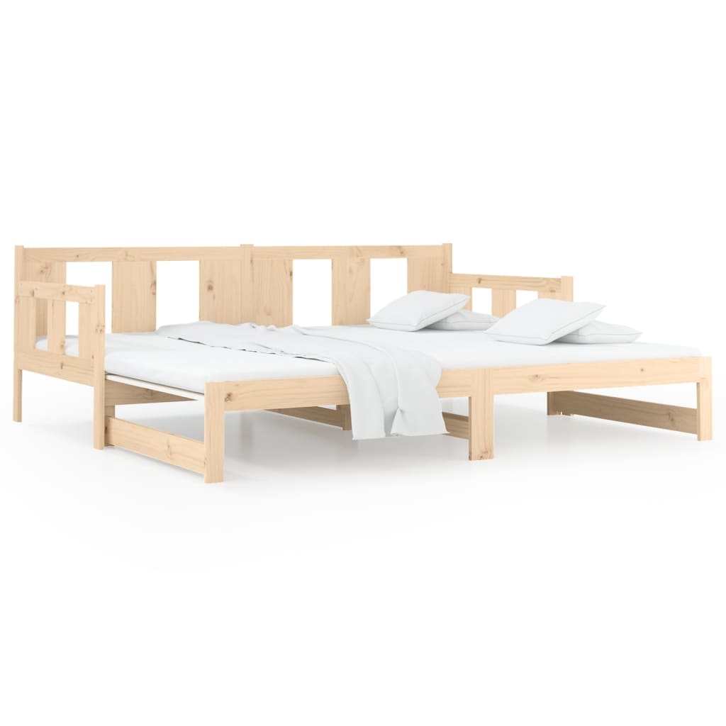 vidaXL Pat extensibil de zi, 2x(90x190) cm, lemn masiv de pin