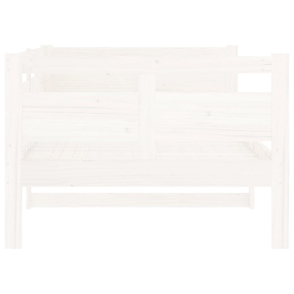 vidaXL Pat de zi, 90x200 cm, alb, lemn masiv de pin vidaXL Pat de zi, 90x200 cm, alb, lemn masiv de pin