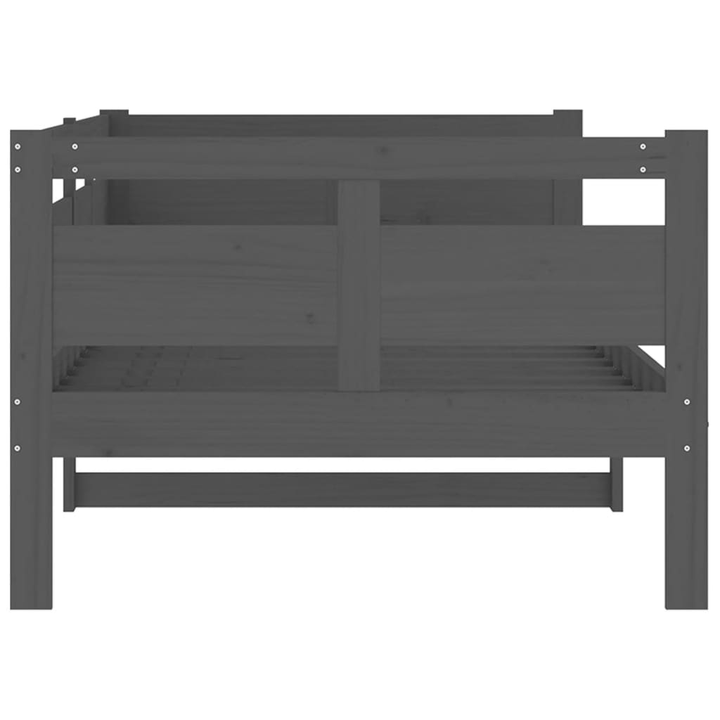 vidaXL Pat de zi, gri, 90x200 cm, lemn masiv de pin