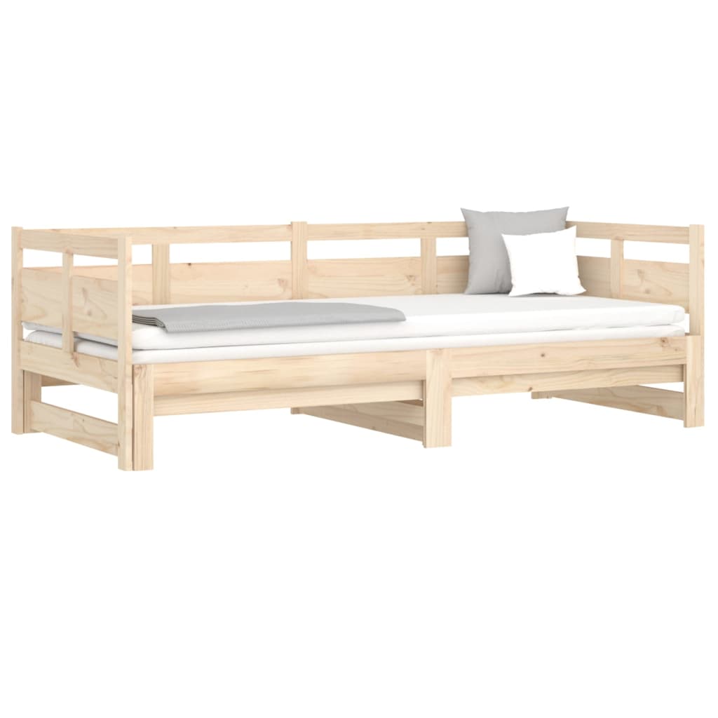 vidaXL Pat de zi extensibil, 2x(80x200) cm, lemn masiv de pin