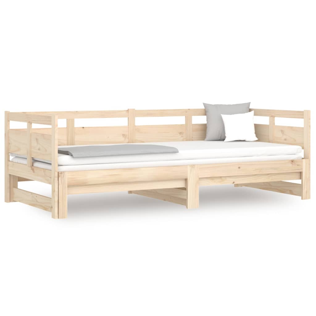 vidaXL Pat de zi extensibil, 2x(90x190) cm, lemn masiv de pin