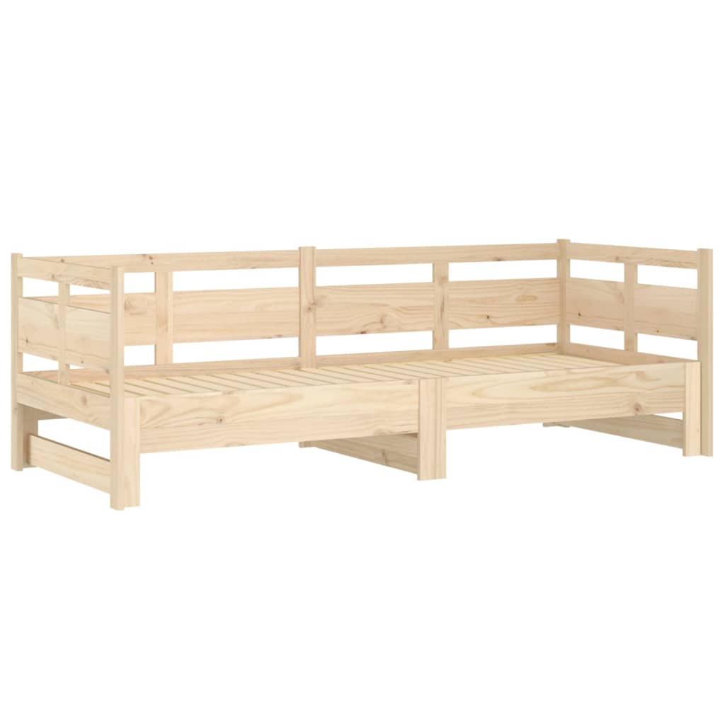 vidaXL Pat de zi extensibil, 2x(90x190) cm, lemn masiv de pin