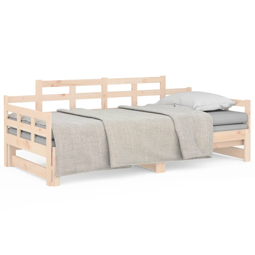vidaXL Pat extensibil de zi, 2x(80x200) cm, lemn masiv de pin