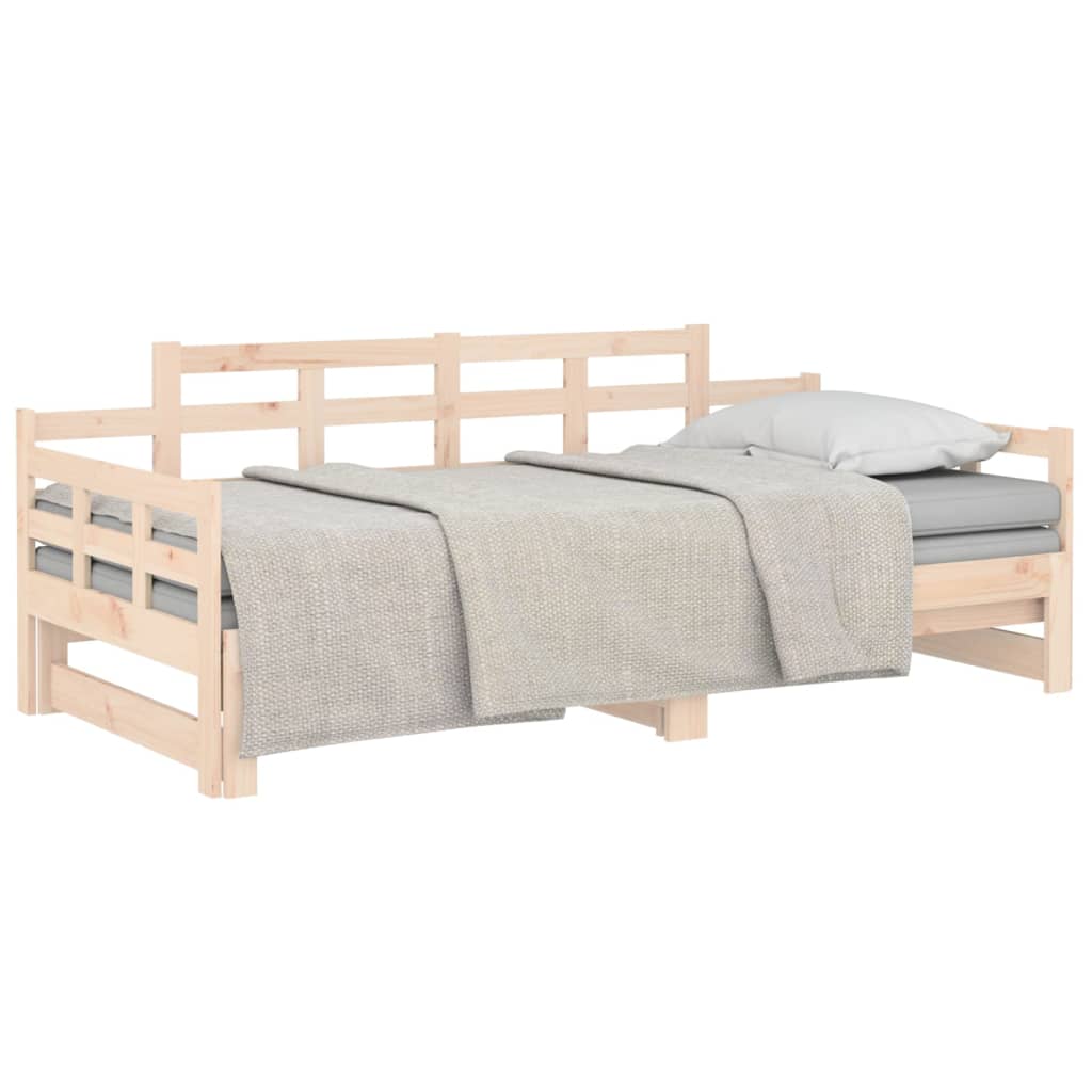 vidaXL Pat extensibil de zi, 2x(80x200) cm, lemn masiv de pin