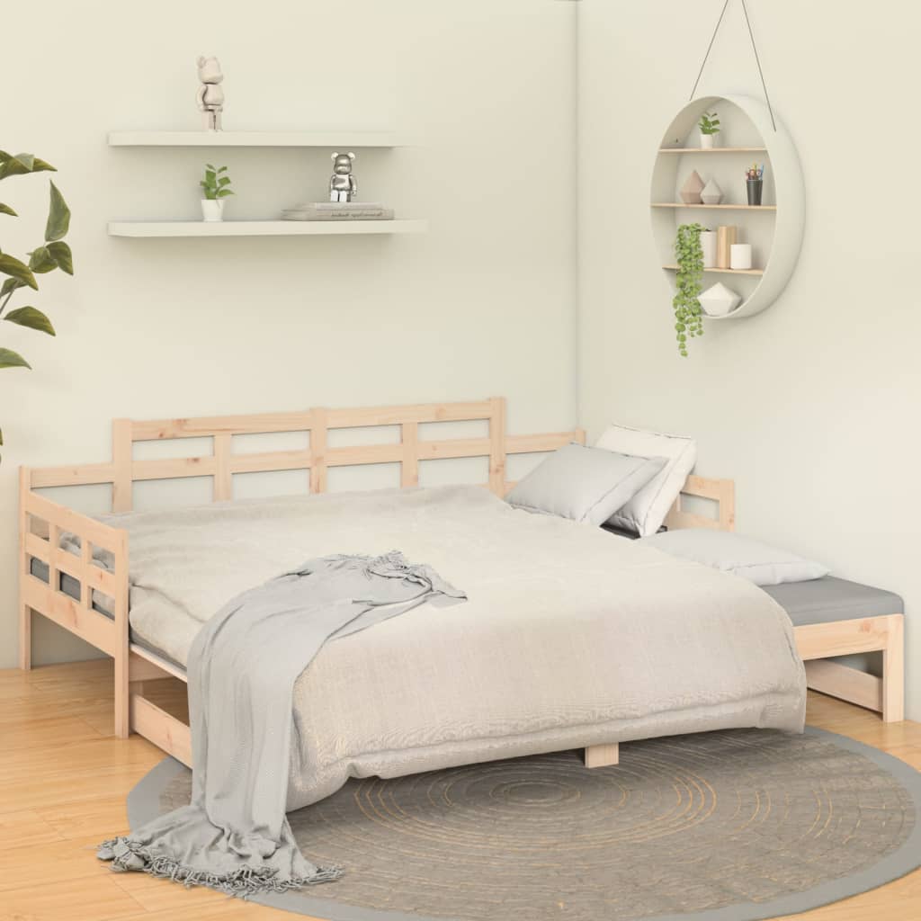 vidaXL Pat extensibil de zi, 2x(80x200) cm, lemn masiv de pin