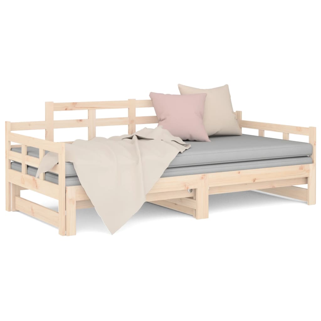 vidaXL Pat extensibil de zi, 2x(80x200) cm, lemn masiv de pin