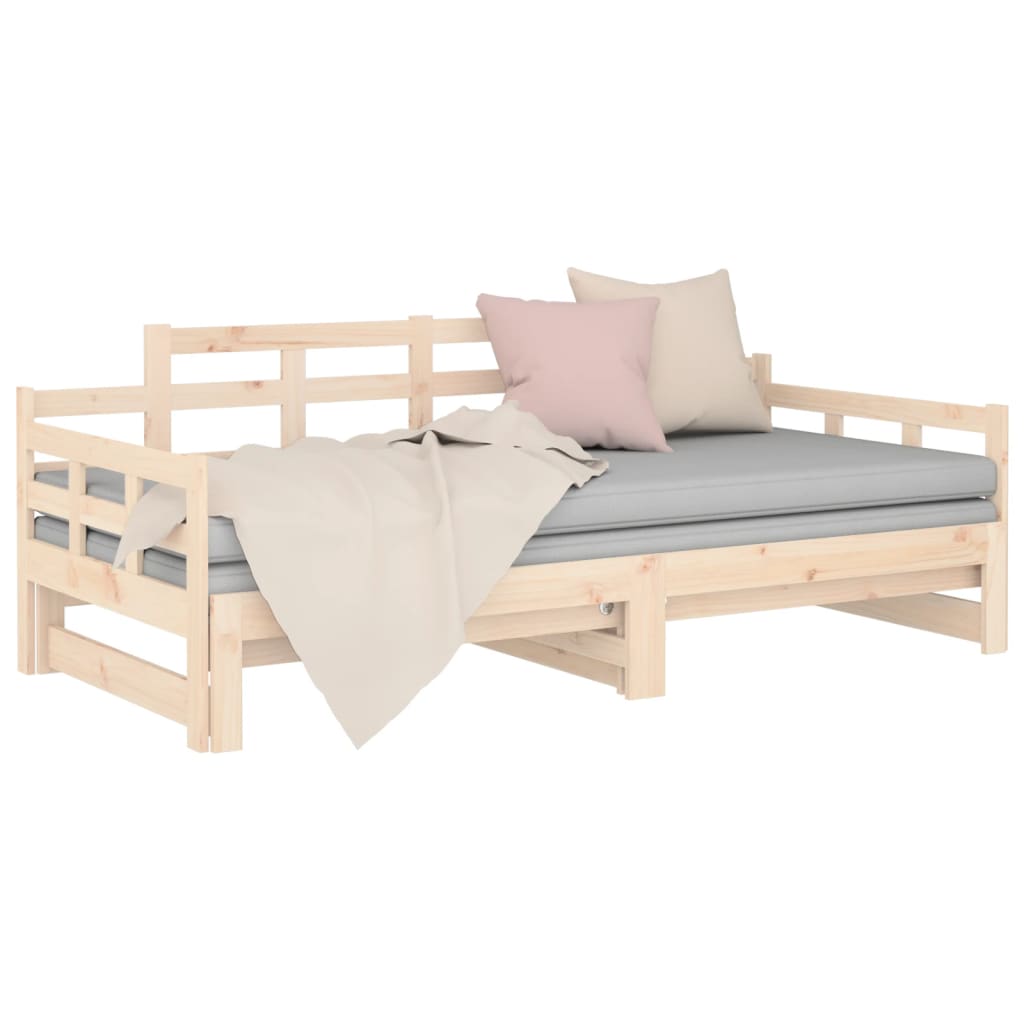 vidaXL Pat extensibil de zi, 2x(80x200) cm, lemn masiv de pin