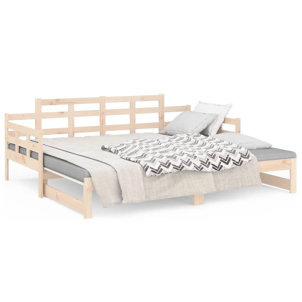 vidaXL Pat extensibil de zi, 2x(80x200) cm, lemn masiv de pin