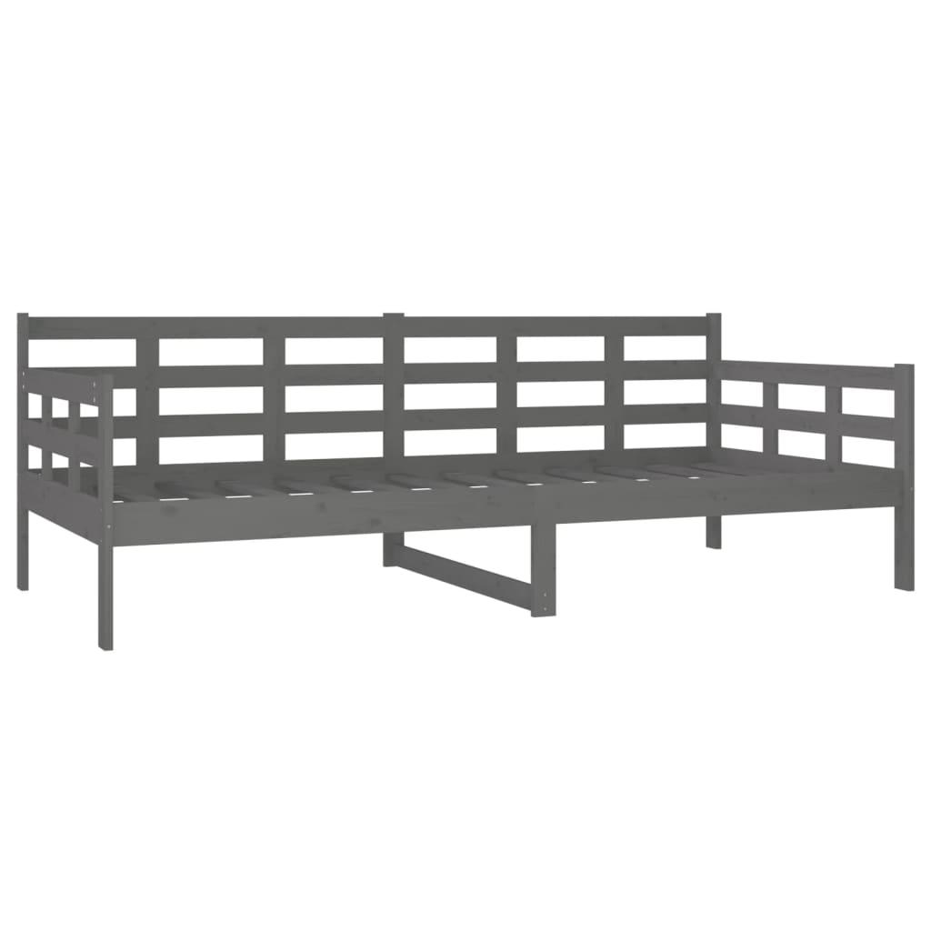 vidaXL Pat de zi, gri, 90x200 cm, lemn masiv de pin