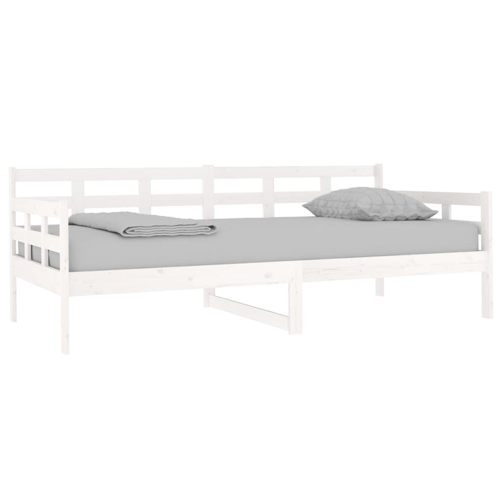 vidaXL Pat de zi, alb, 90x190 cm, lemn masiv de pin vidaXL Pat de zi, alb, 90x190 cm, lemn masiv de pin