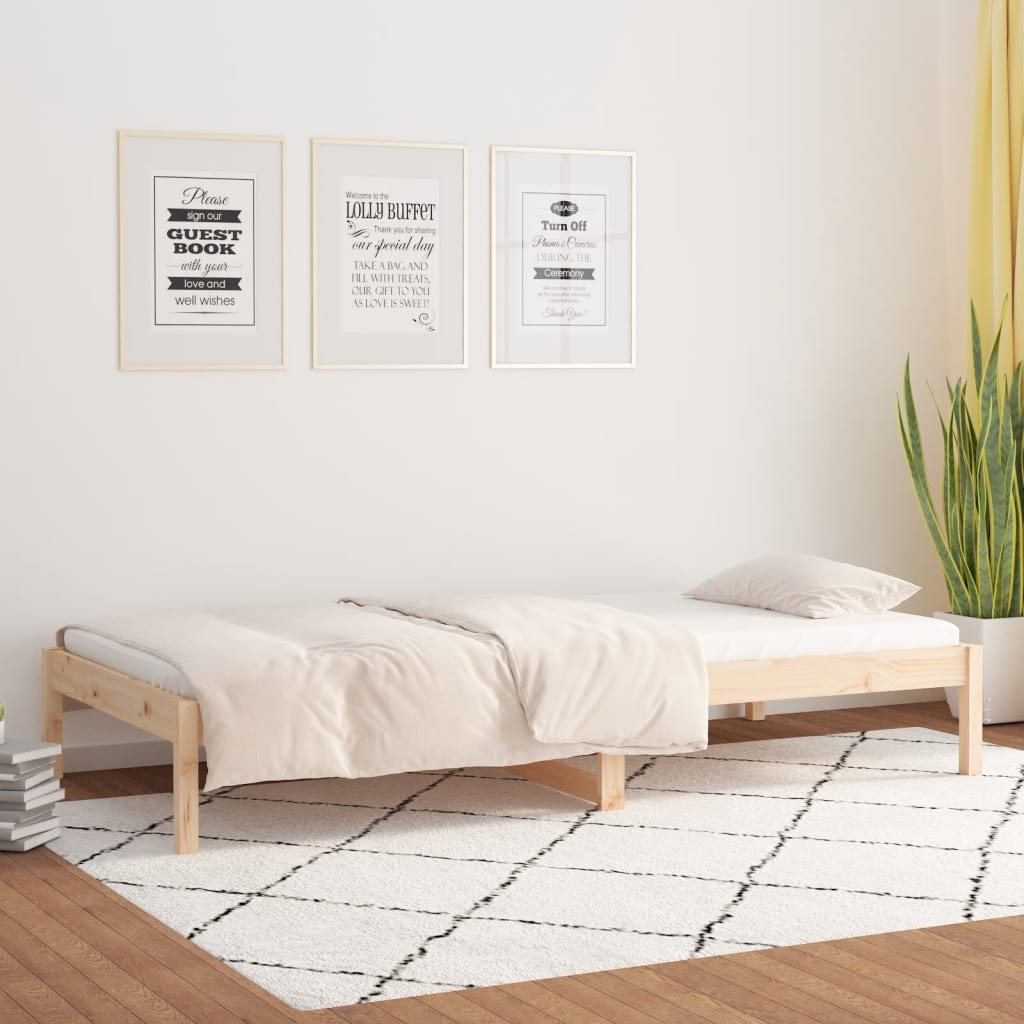 vidaXL Pat de zi fără saltea, 80x200 cm, lemn masiv pin vidaXL Pat de zi fără saltea, 80x200 cm, lemn masiv pin