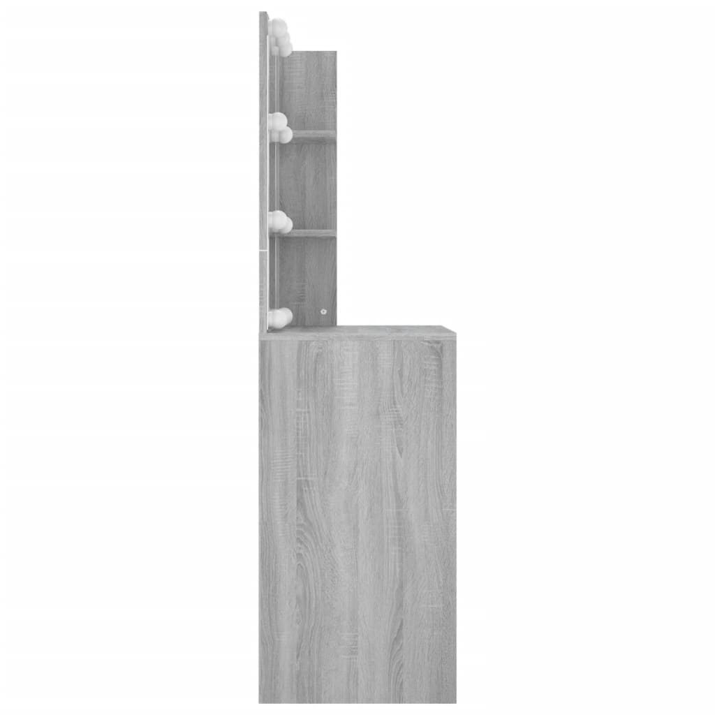 vidaXL Masă de toaletă cu LED, gri sonoma, 60x40x140 cm vidaXL Masă de toaletă cu LED, gri sonoma, 60x40x140 cm