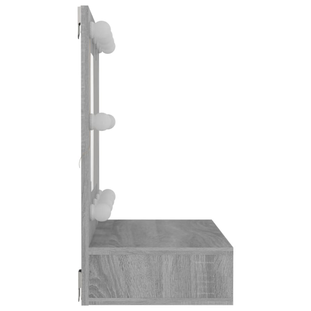 vidaXL Dulap cu oglindă și LED, gri sonoma, 60x31,5x62 cm vidaXL Dulap cu oglindă și LED, gri sonoma, 60x31,5x62 cm