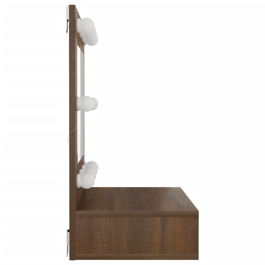 vidaXL Dulap cu oglindă și LED, stejar maro, 60x31,5x62 cm vidaXL Dulap cu oglindă și LED, stejar maro, 60x31,5x62 cm