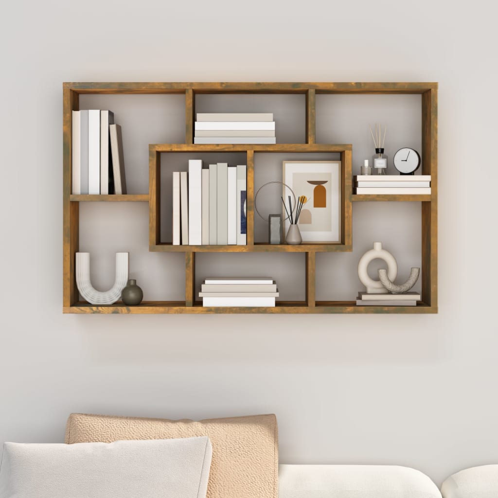 vidaXL Raft de perete, stejar fumuriu, 85x16x52,5 cm, lemn compozit