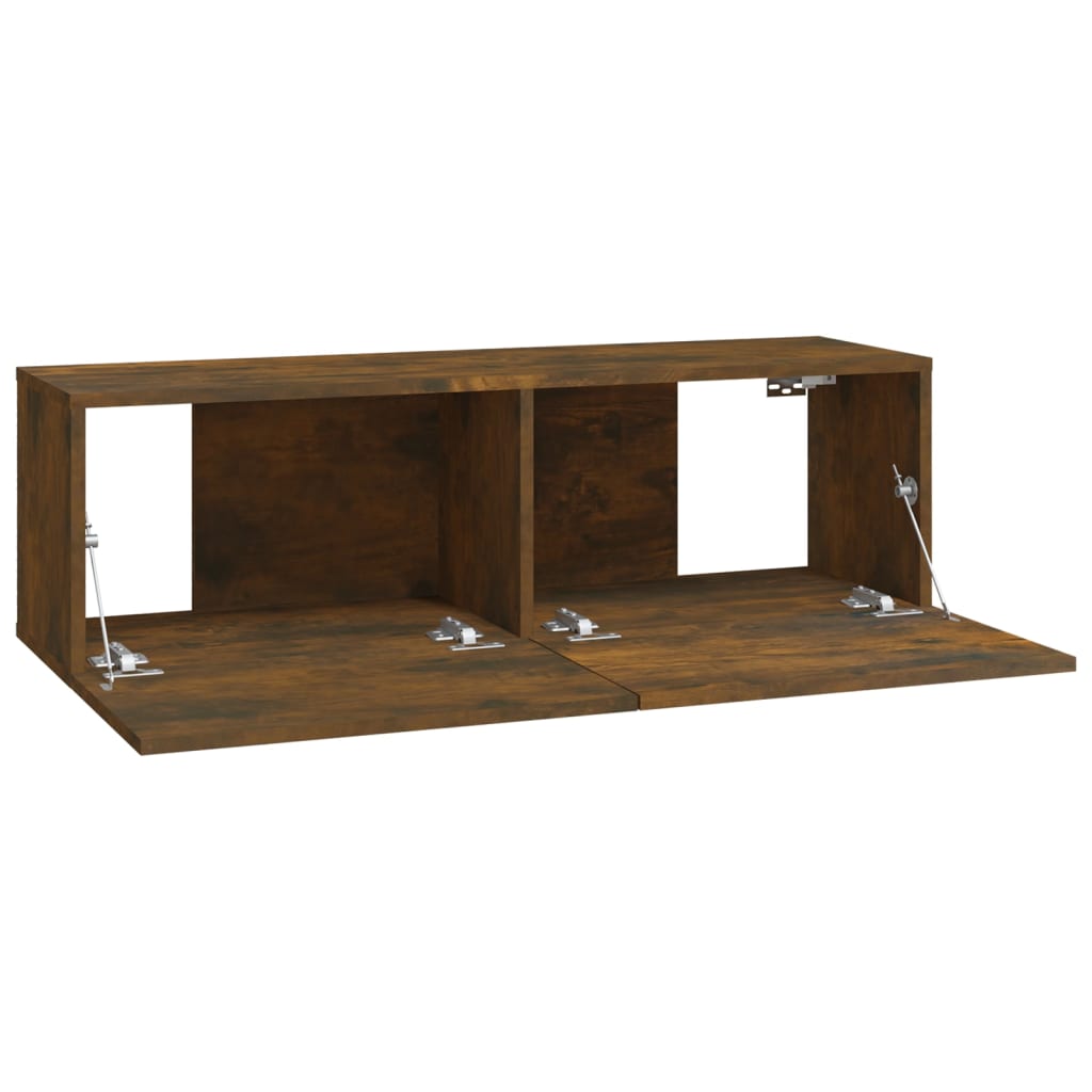 vidaXL Comode TV, 2 buc., stejar fumuriu, 100x30x30 cm, lemn prelucrat