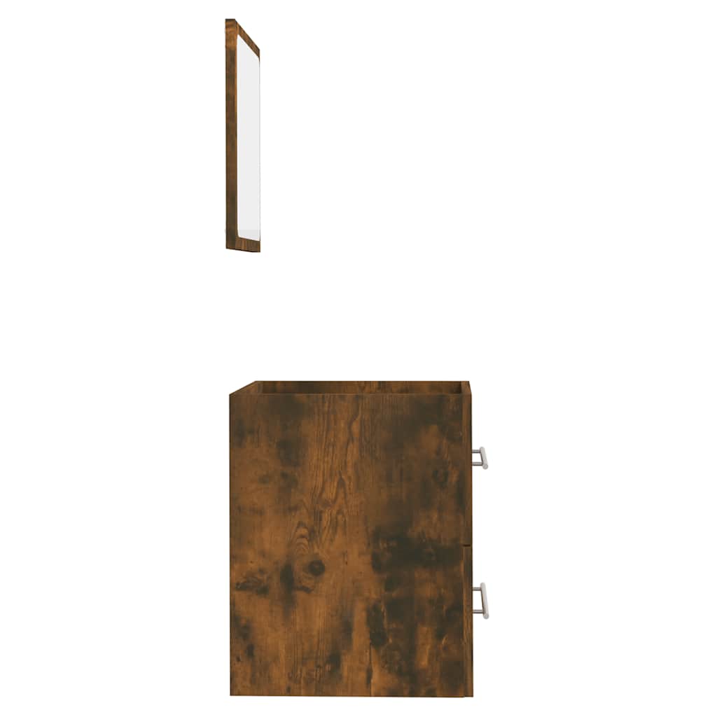 vidaXL Dulap de baie cu oglindă, stejar fumuriu, 41x38,5x48 cm vidaXL Dulap de baie cu oglindă, stejar fumuriu, 41x38,5x48 cm
