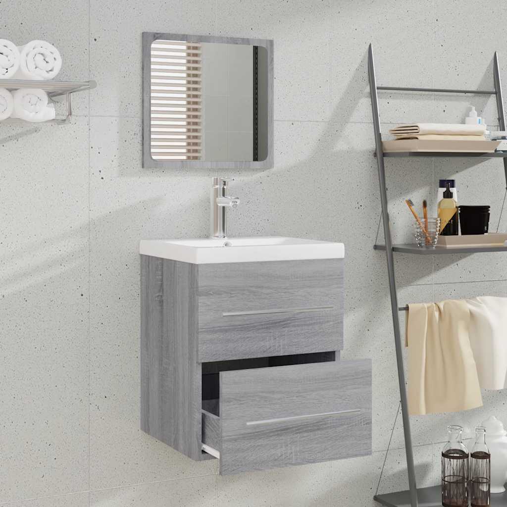 vidaXL Dulap de baie cu oglindă, gri sonoma, 41x38,5x48 cm vidaXL Dulap de baie cu oglindă, gri sonoma, 41x38,5x48 cm