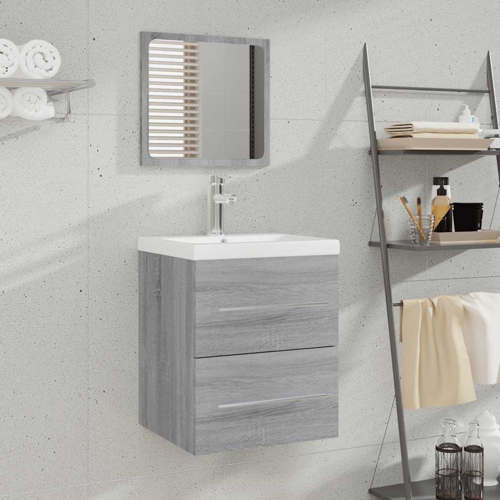 vidaXL Dulap de baie cu oglindă, gri sonoma, 41x38,5x48 cm vidaXL Dulap de baie cu oglindă, gri sonoma, 41x38,5x48 cm