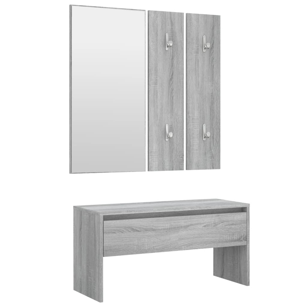 vidaXL Set de mobilier pentru hol, gri sonoma, lemn prelucrat vidaXL Set de mobilier pentru hol, gri sonoma, lemn prelucrat