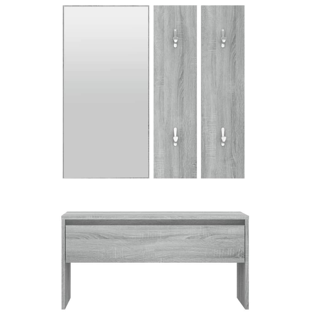vidaXL Set de mobilier pentru hol, gri sonoma, lemn prelucrat vidaXL Set de mobilier pentru hol, gri sonoma, lemn prelucrat