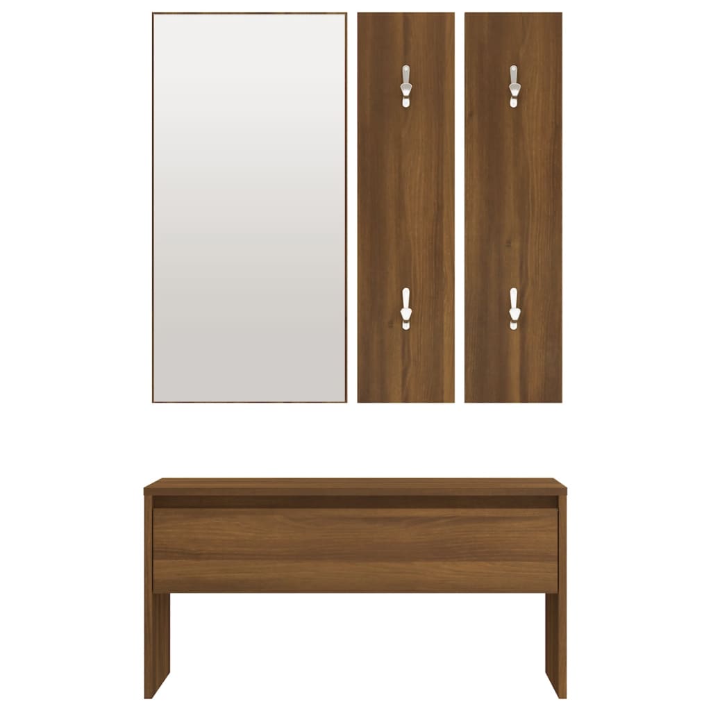 vidaXL Set de mobilier pentru hol, stejar maro, lemn prelucrat