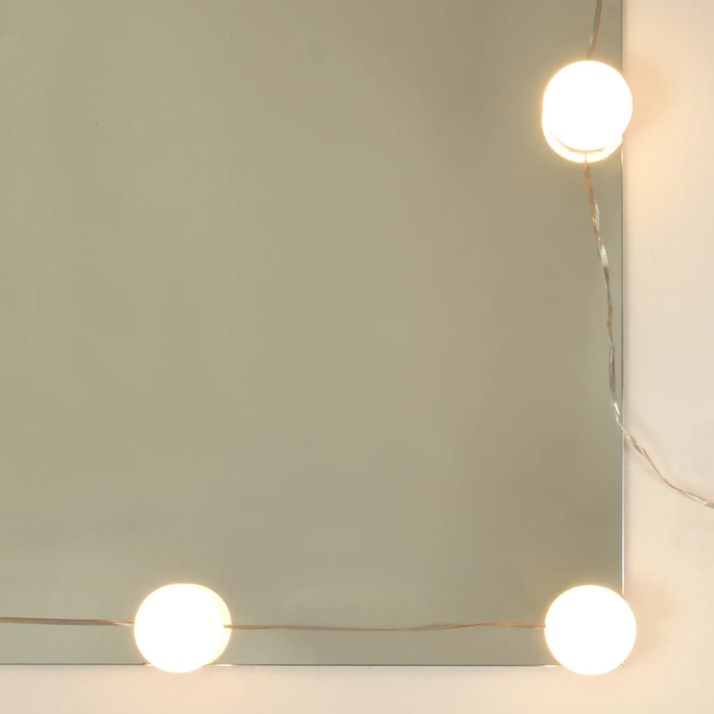 vidaXL Masă de toaletă cu LED, gri sonoma, 86,5x35x136 cm vidaXL Masă de toaletă cu LED, gri sonoma, 86,5x35x136 cm
