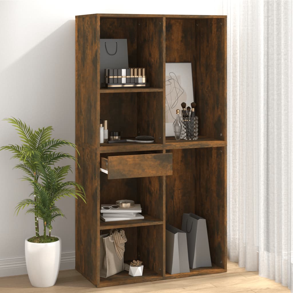 vidaXL Dulap de cosmetice, stejar fumuriu, 80x40x75 cm, lemn prelucrat