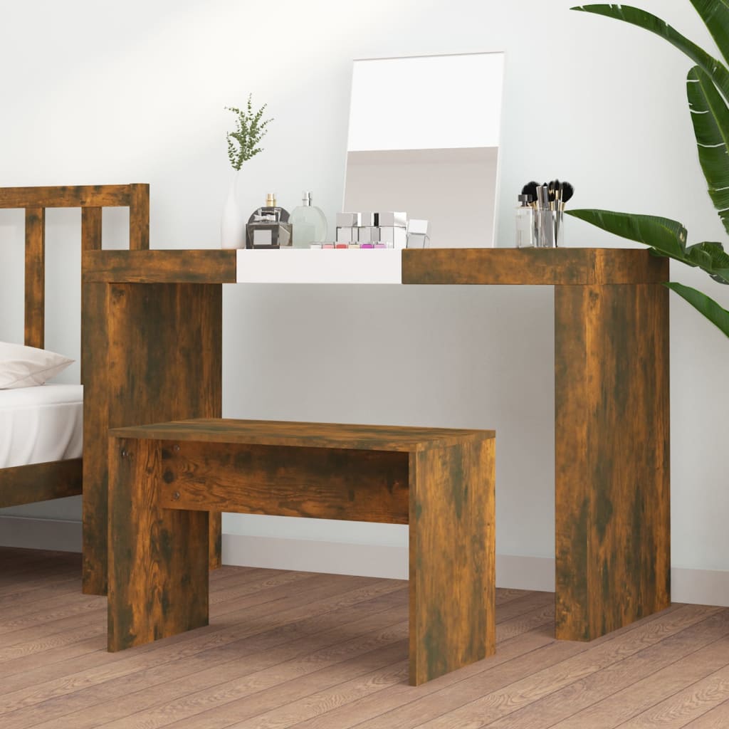 vidaXL Taburet de toaletă, stejar fumuriu, 70x35x45 cm, lemn prelucrat vidaXL Taburet de toaletă, stejar fumuriu, 70x35x45 cm, lemn prelucrat