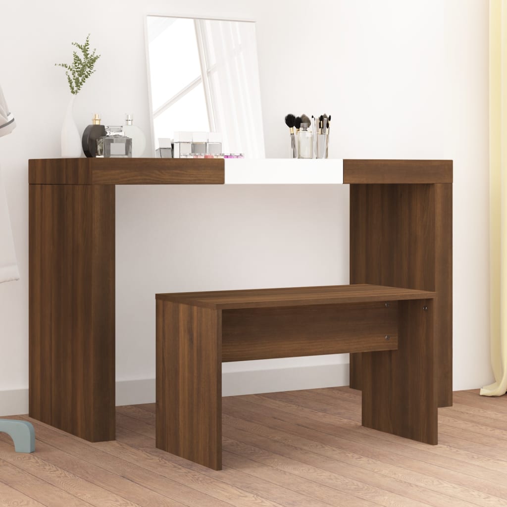 vidaXL Taburet de toaletă, stejar maro, 70x35x45 cm, lemn prelucrat vidaXL Taburet de toaletă, stejar maro, 70x35x45 cm, lemn prelucrat