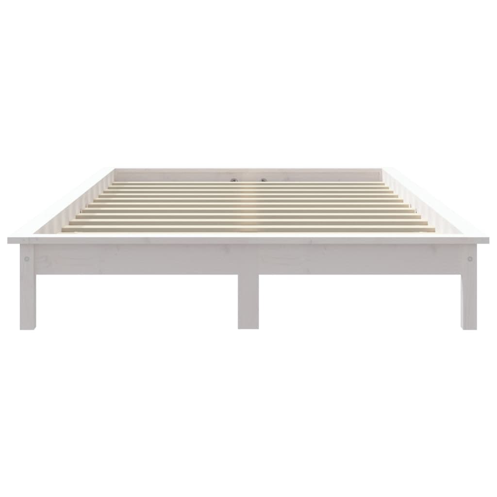vidaXL Cadru de pat dublu mic, 120x190 cm, alb, lemn masiv de pin