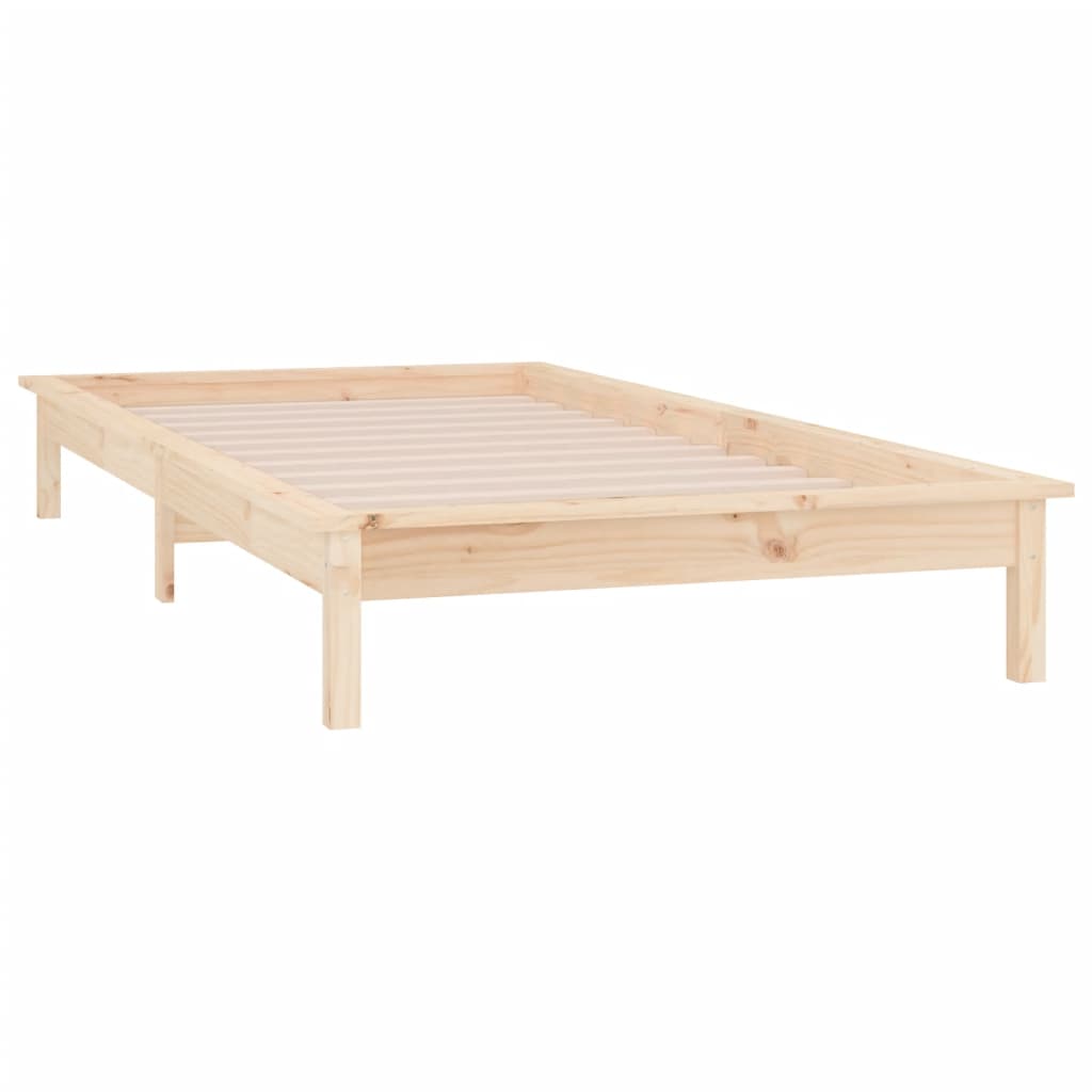 vidaXL Cadru de pat cu LED, 90x200 cm, lemn masiv vidaXL Cadru de pat cu LED, 90x200 cm, lemn masiv