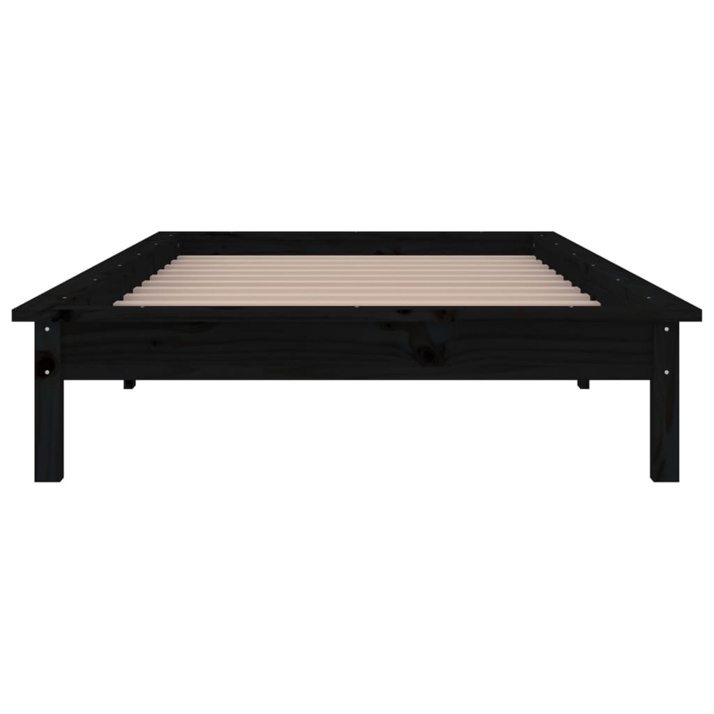 vidaXL Cadru de pat cu LED, negru, 100x200 cm, lemn masiv vidaXL Cadru de pat cu LED, negru, 100x200 cm, lemn masiv