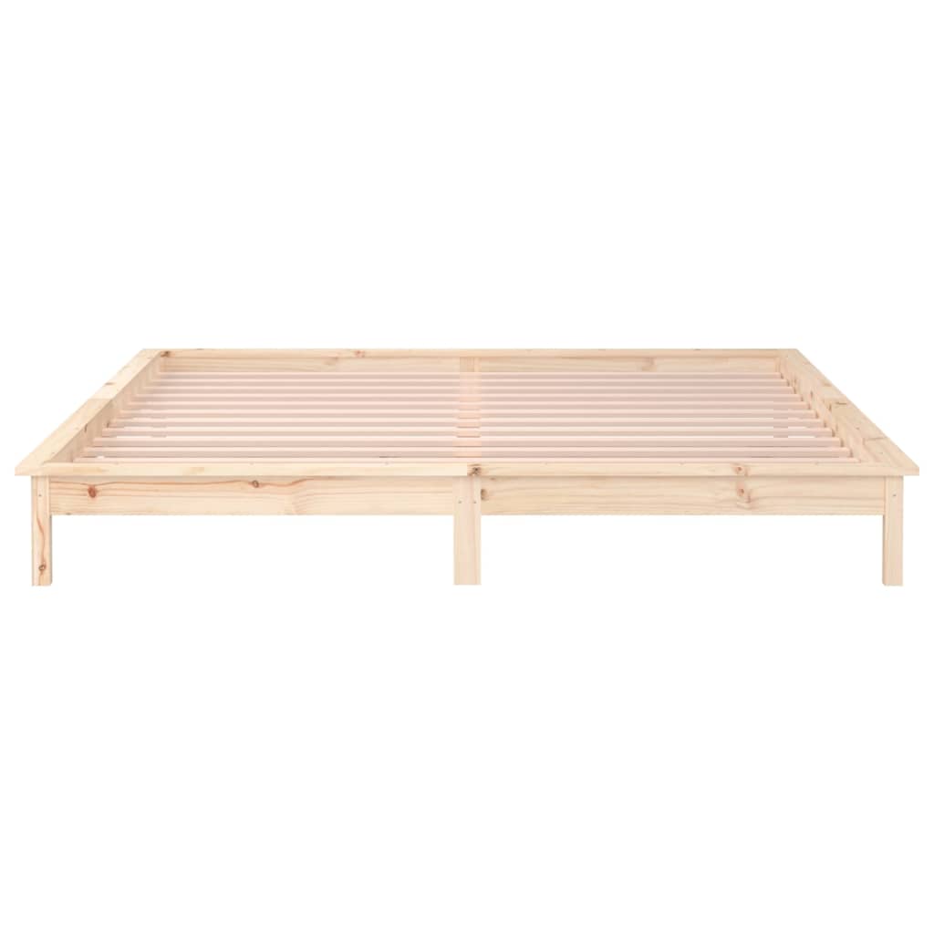 vidaXL Cadru de pat cu LED, 140x200 cm, lemn masiv vidaXL Cadru de pat cu LED, 140x200 cm, lemn masiv